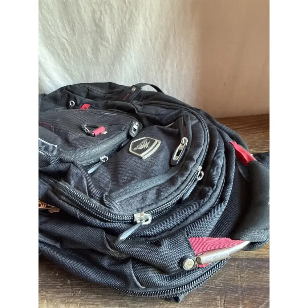 High Sierra Elite Laptop Backpack Black Red Airflow Suspension